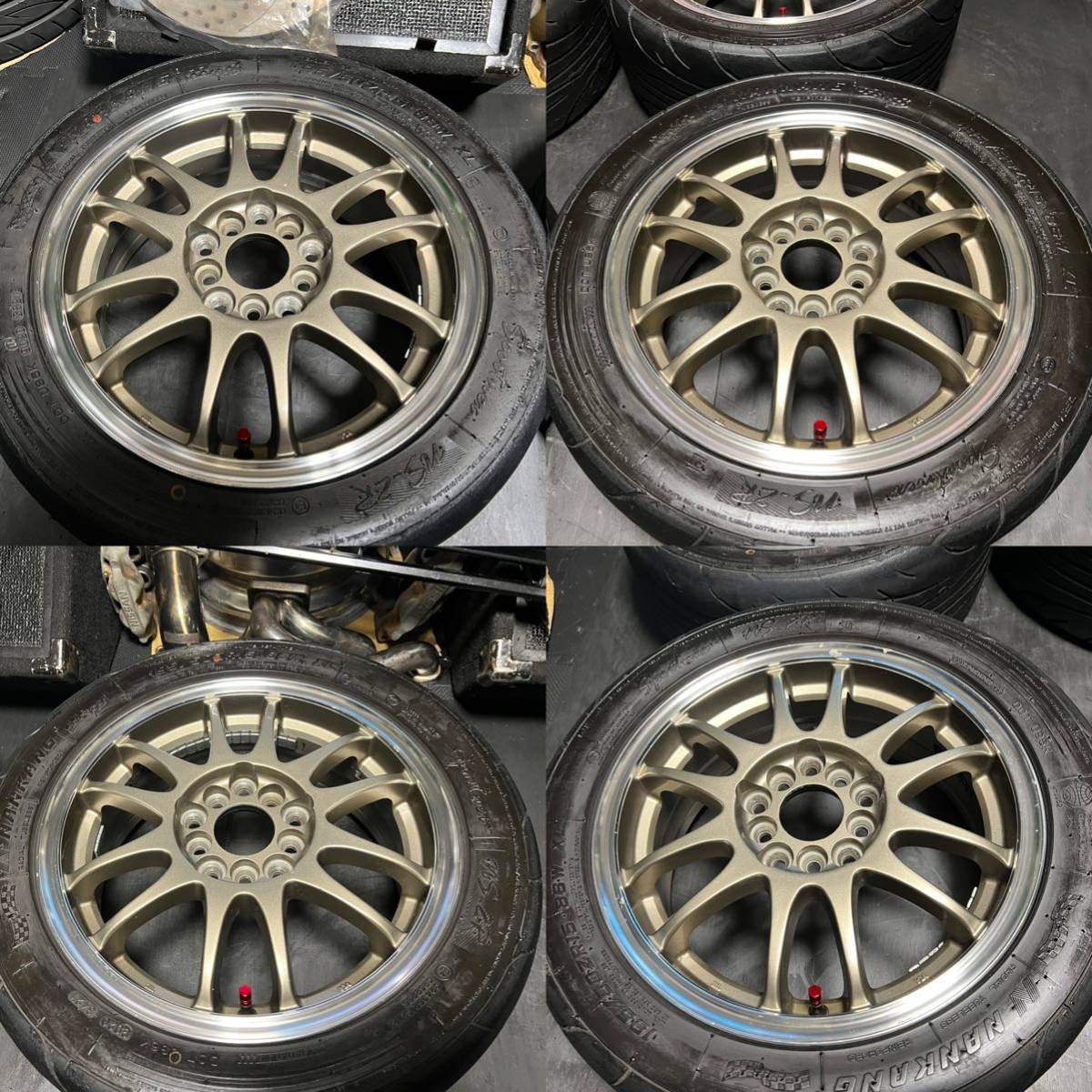 メーカー不明 社外タイヤホイール 15インチ 6J＋50 PCD114.3 PCD100 5穴マルチ ナンカン195/50ZR15 EK9 シビック DC2 98スペック CR-Z等？_画像4