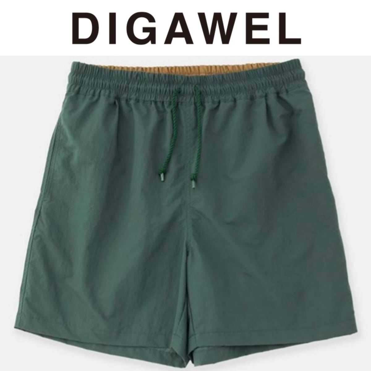 新品■22SS DIGAWEL BAGGY SHORTS 3 緑 GREEN ナイロンショーツ ショートパンツ min-nano UNION取扱ブランド ennoy