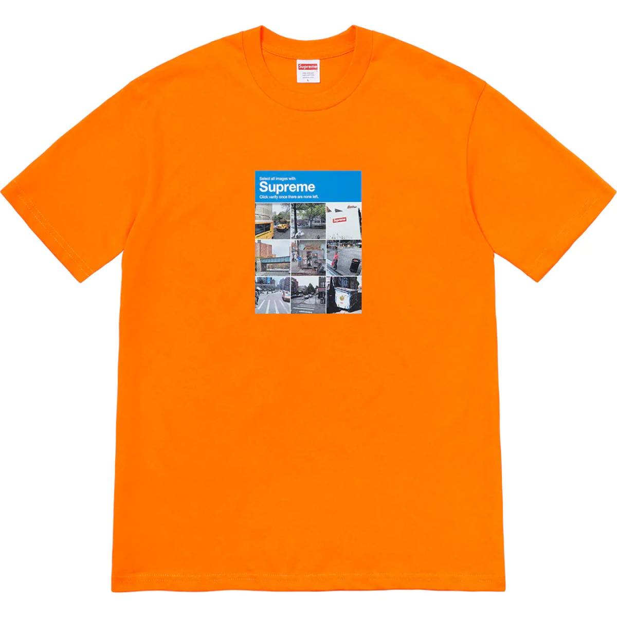 新品■20AW Supreme Verify Tee L Orange オレンジ Tシャツ 20FW 画像認証