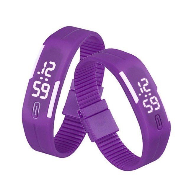 [ postage our company charge ]LED wristwatch sport wristwatch silicon watch running bracele digital soft W-LB01[ purple ]