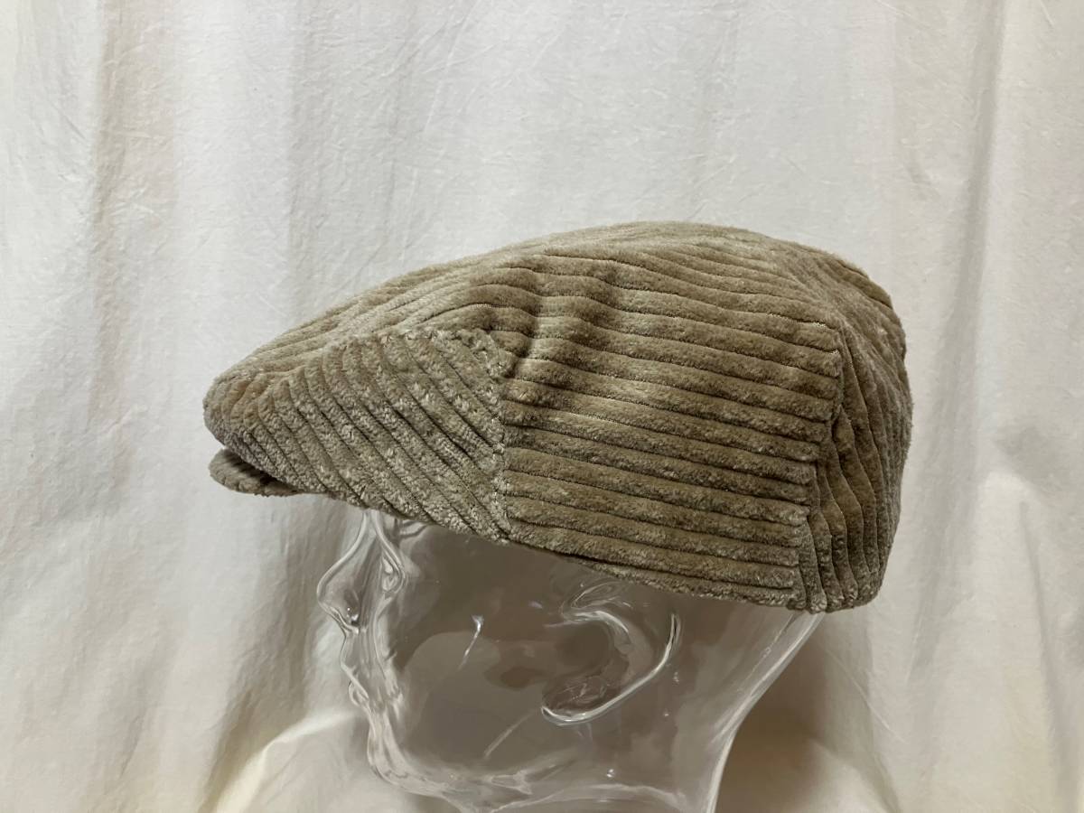 NEWYORK HAT MADE IN U,S,A, ニューヨークハット コーデュロイハンチング/帽子 ベージュ系 XL(大きくはありません) 中古品 しわ癖あり