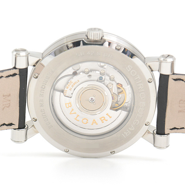 ブルガリ 時計 メンズ ソティリオ レトログラード 125周年記念モデル ホワイト文字盤 自動巻き ステンレス BVLGARI SB42SDR SS 中古_画像3