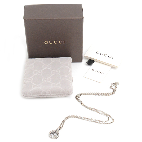 グッチ ネックレス メンズ レディース インターロッキングG ペンダントネックレス GUCCI Ag925 中古_画像8