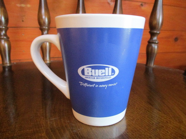 BUELL マグカップ　ハーレー　新品　ブルー×白　_画像1