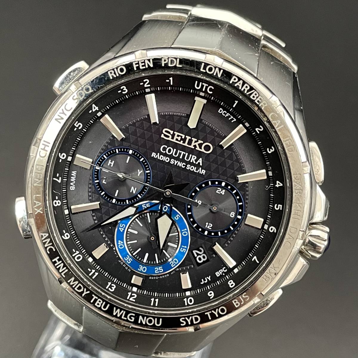 国産】 【貴重】セイコー/SEIKO/SSG009/ブルーブラック/45㎜/メンズ