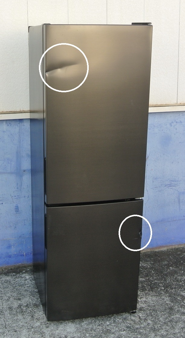 ドアに凹み・部品欠品のため『特価で出品』します！　2020年製造　maxzen（マクスゼン）　157Ｌ２ドア冷蔵庫　JR160ML01GM