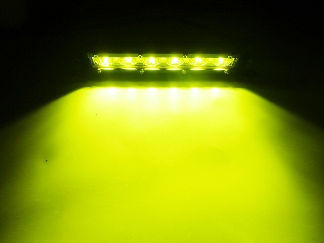 12V 24V 7インチ 18W アルミ バーライト LED ワークライト 作業灯 フォグ CREE イエロー 黄色 防水 ジムニー ランクル サーフ パジェロ E_画像2