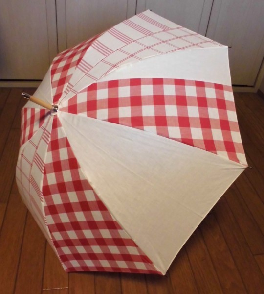 { new goods }Stephen Jones* Stephen * Jones | cotton flax parasol * parasol [ check *.. pattern | red white ]UV processing 