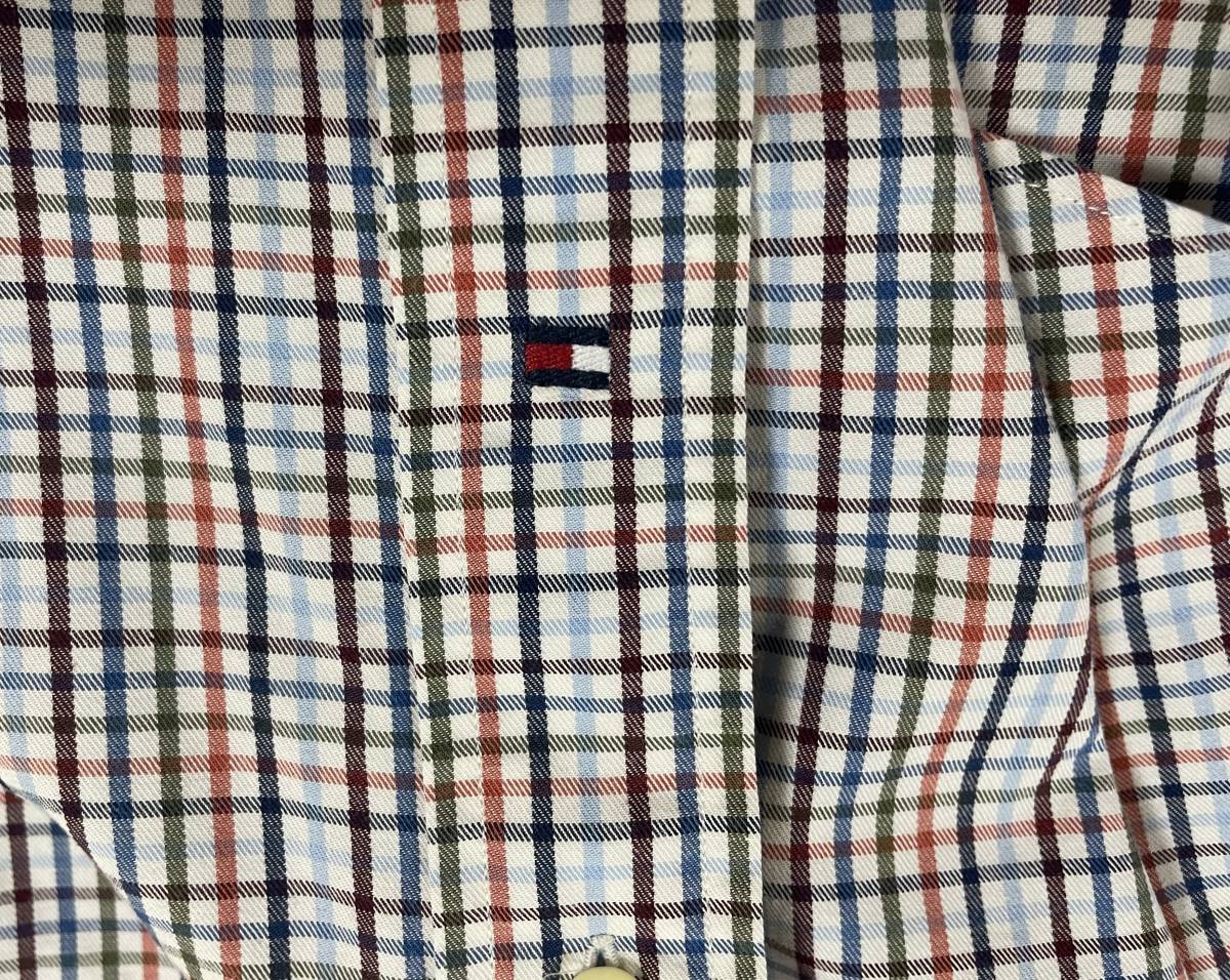 古着　TOMMY HILFIGER カラフルチェック　長袖ボタンダウンシャツ　L_画像4