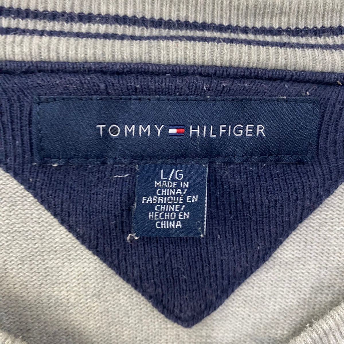 TOMMY HILFIGER トミーヒルフィガー スウェット トレーナー サイズL グレー 灰色 メンズ トップス 最落なし （V7）_画像5