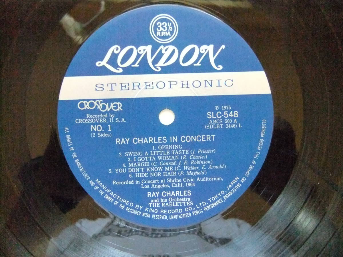 RAY CHARLES IN CONCERT レイ・チャールズ・インコンサート/ホワッド・アイ・セイ SLC 548_画像5