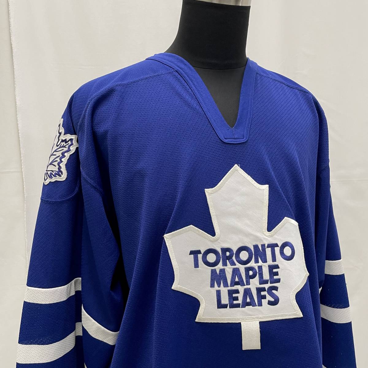古着 90s NHL メイプルリーフス ホッケージャージ XLサイズ カナダ製 青 トロント 90年代 CCM ヴィンテージ ユニフォーム アイスホッケー