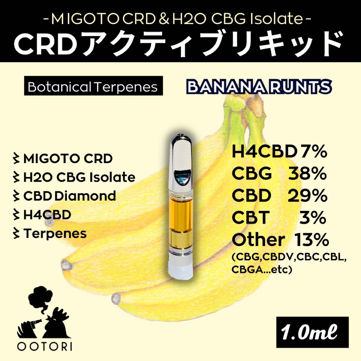 1ml〉CRDアクティブリキッド【Banana Runts】｜PayPayフリマ