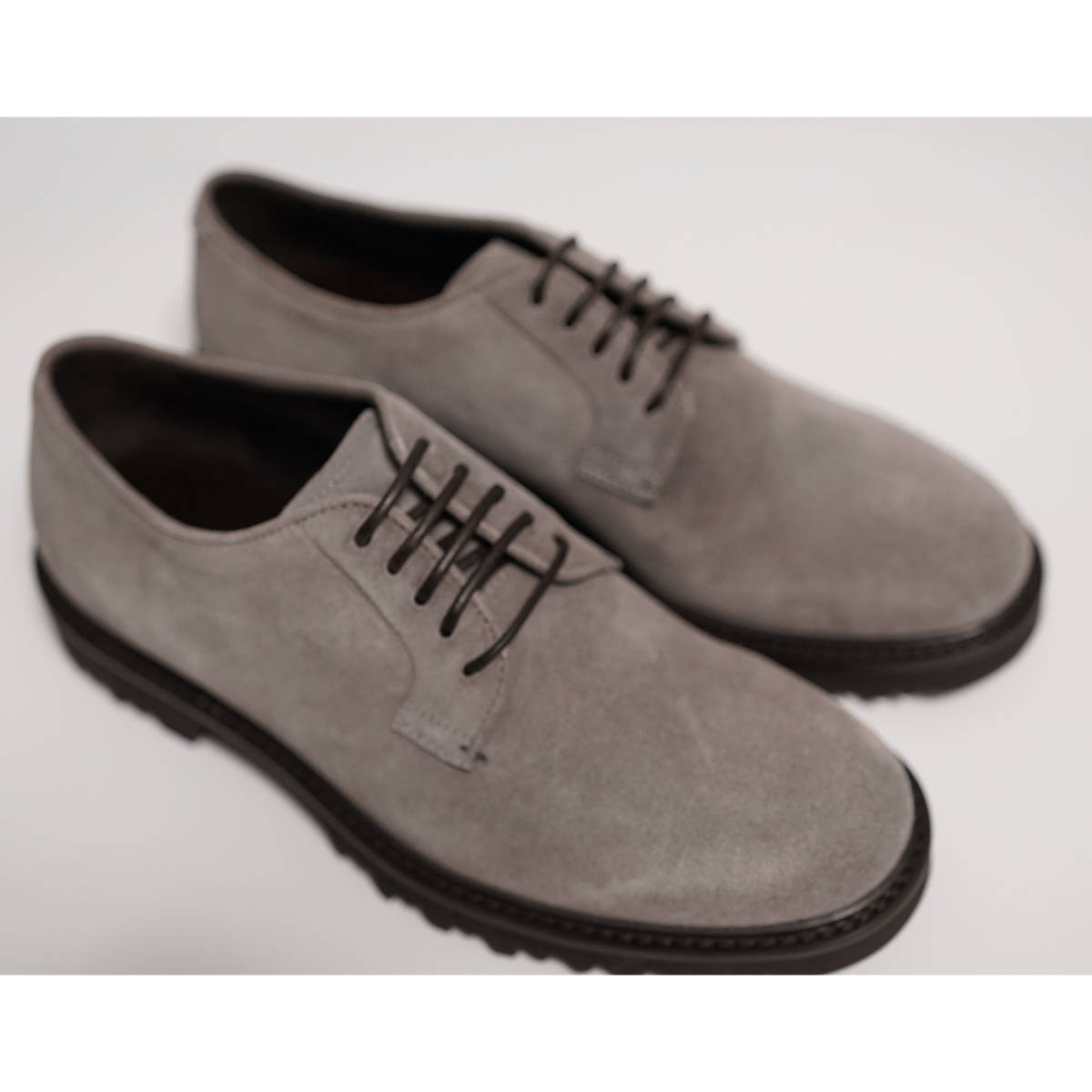  small size standard design GIORGIO ARMANI leather shoes 24CMjoru geo Armani gray ju5 39 size suede shoes 
