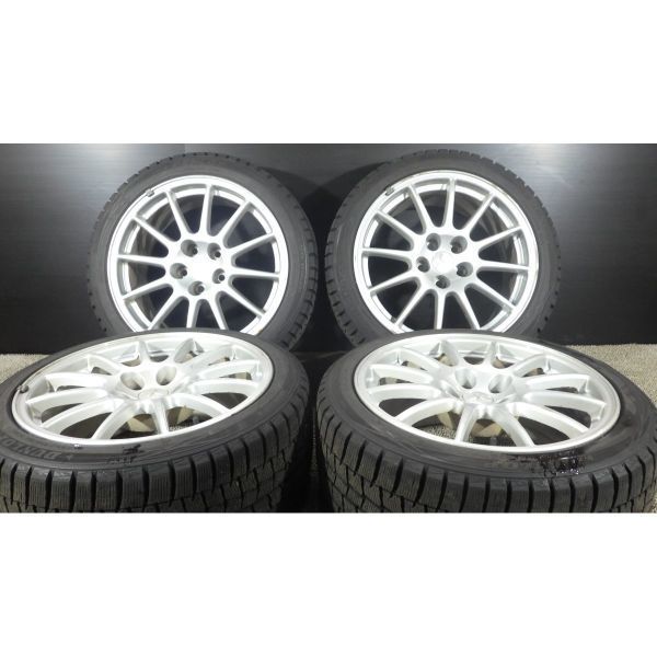 2019年製9~9.5分山 ダンロップ WINTER MAXX WM01 245/40R18 x 三菱ランエボ１０純正アルミホイール 8.5JJ 5穴 114.3 +38 約66 4本SET_画像1