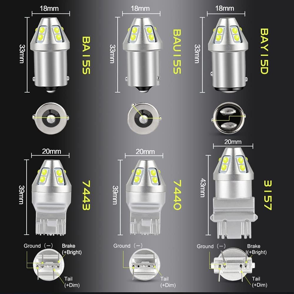 『送料無料』S25 LED ダブル 1157 BAY15D P21/5W ブレーキランプ ストップ　ホワイト 6000K 段違いピン180°バルブ ライト 2個　白　Ho