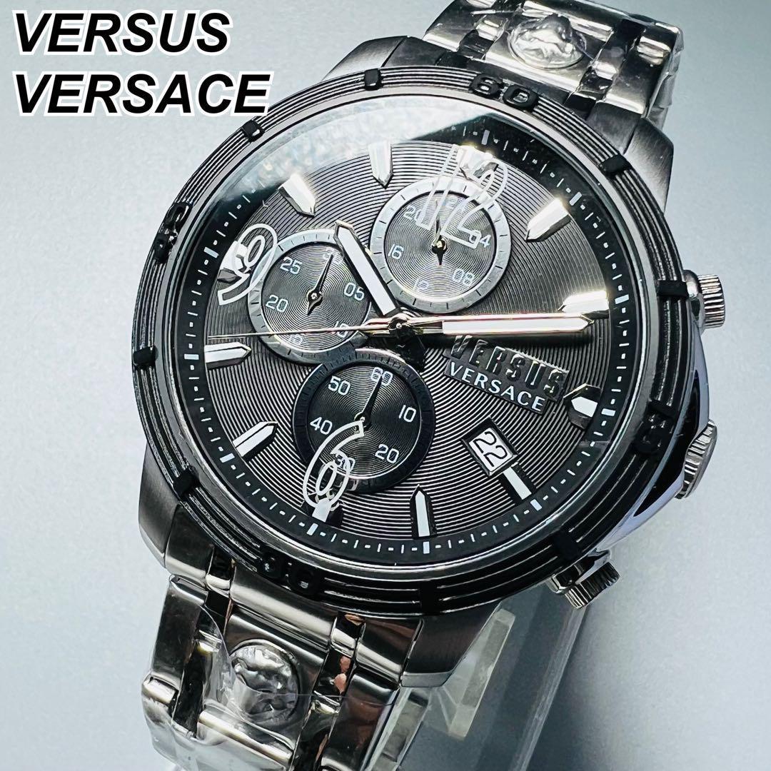 Versus Versace シルバー 腕時計 ブラック クォーツ 高級時計