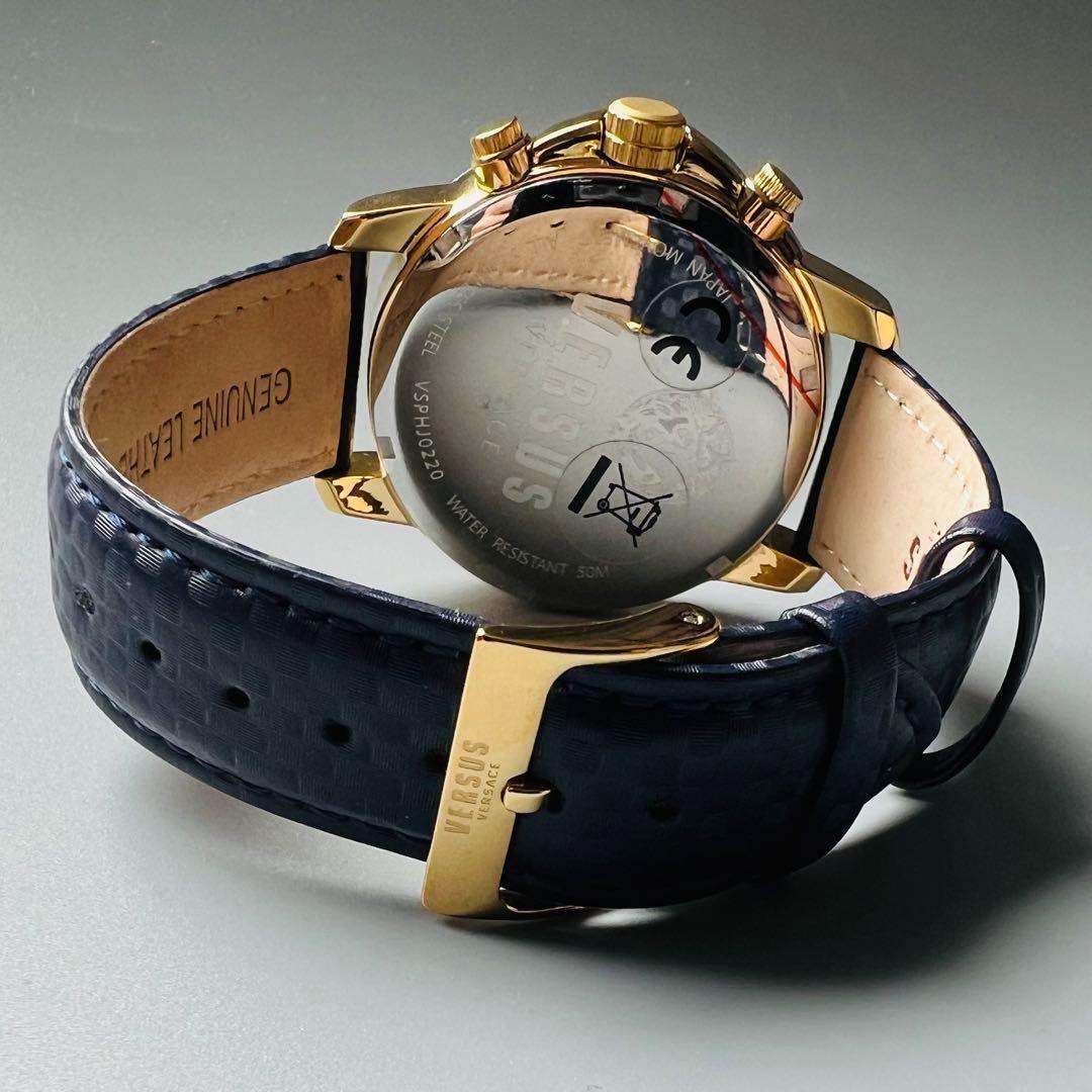 腕時計 新品 ヴェルサス ヴェルサーチ メンズ ダークブルー系ゴールド