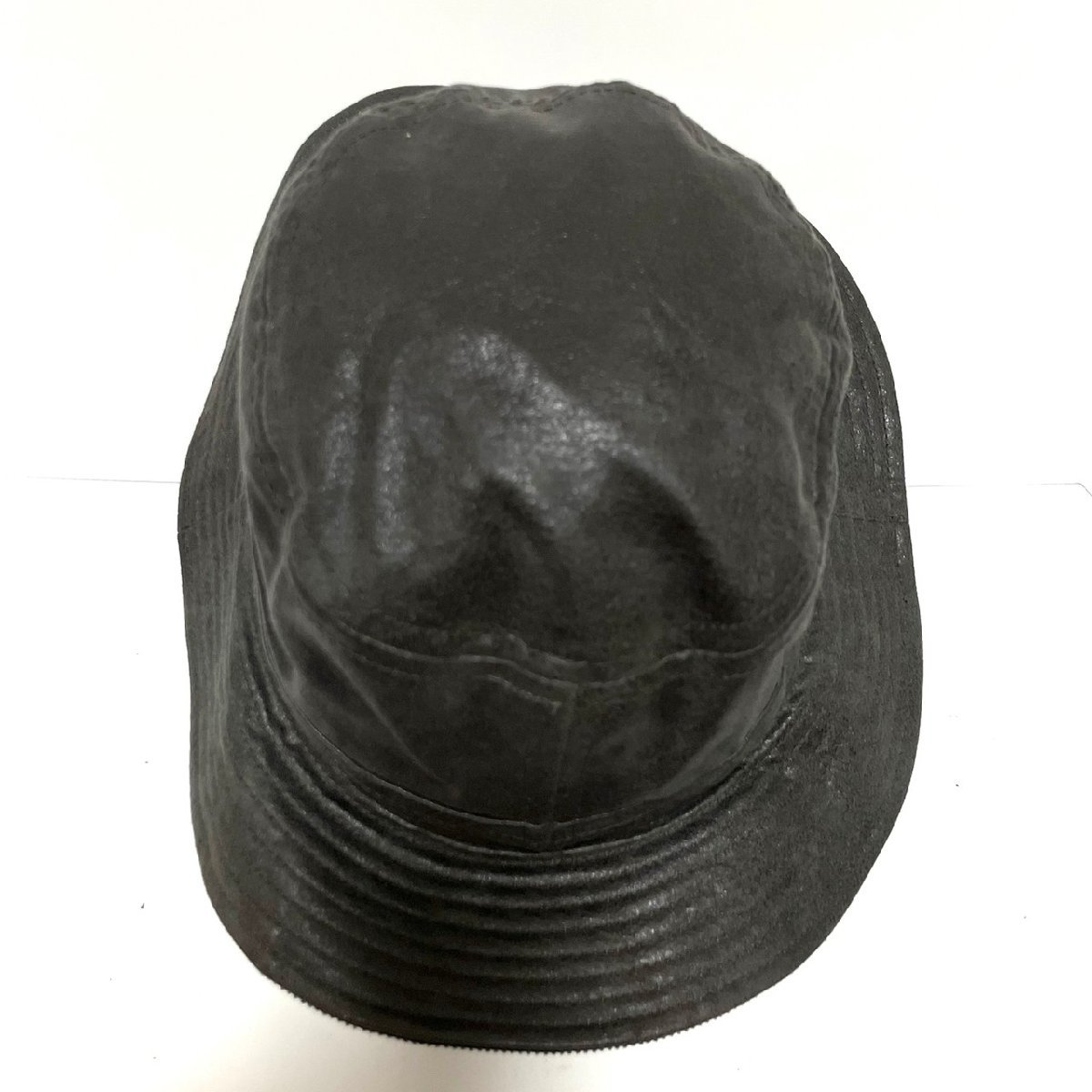 (^w^)b ヴェロニカ フェイク レザー ハット 帽子 黒 Villanica HAT 裏地 メッシュ アイレット 通気性 シンプル ワイルド 3L 61cm C0560EE_画像6