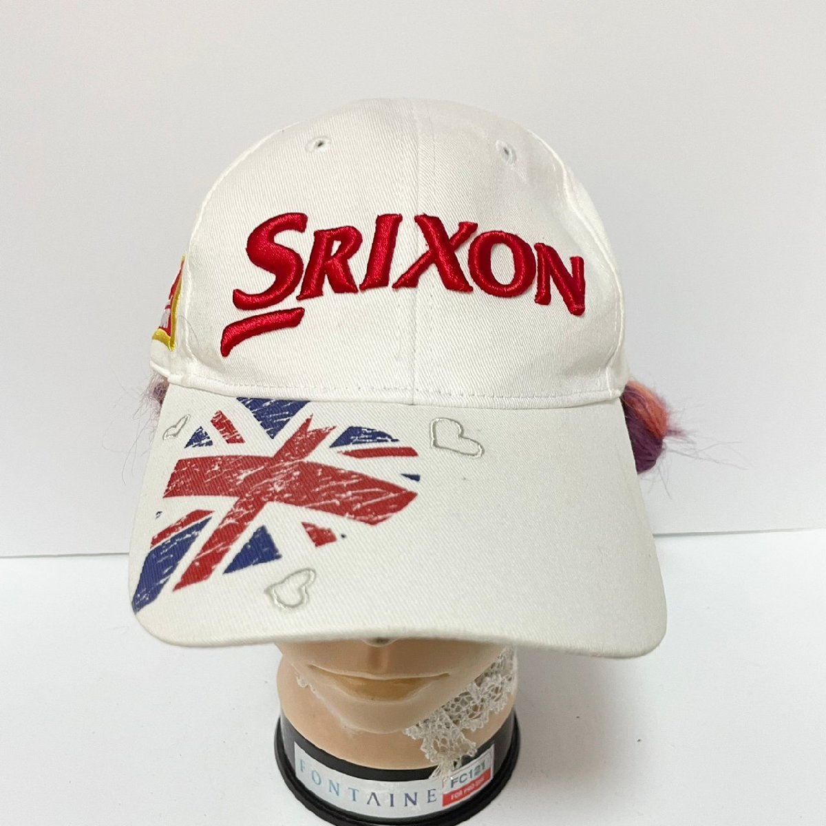 (^w^)b スリクソン ゴルフ キャップ 帽子 ホワイト SRIXON Z STAR GOLF 6パネル アイレット 立体 ロゴ 刺繍 フリー 54㎝-58㎝ C0325EE_画像4