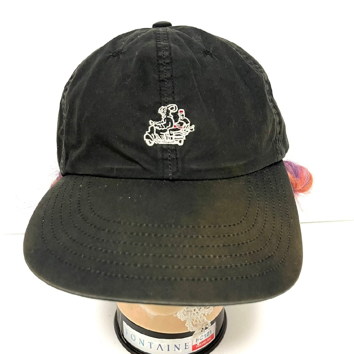 (^w^)b 日本製 坩堝 るつぼ キャップ 帽子 黒 RUTSUBO MOUSE 6PANEL CAP ワンポイント ロゴ 刺繍 カジュアル シンプル ストラップ C0297EEの画像4