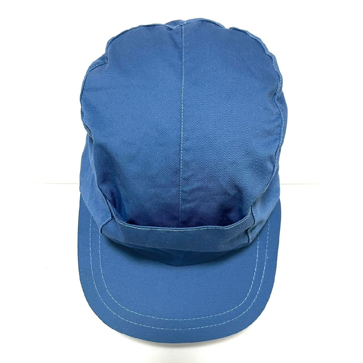 (^w^)b 80s 90s ヴィンテージ ワーク キャップ 帽子 ブルー WORK CAP 作業帽 ヘッド ウェア シンプル ミリタリー スナップバック C0388EE_画像6