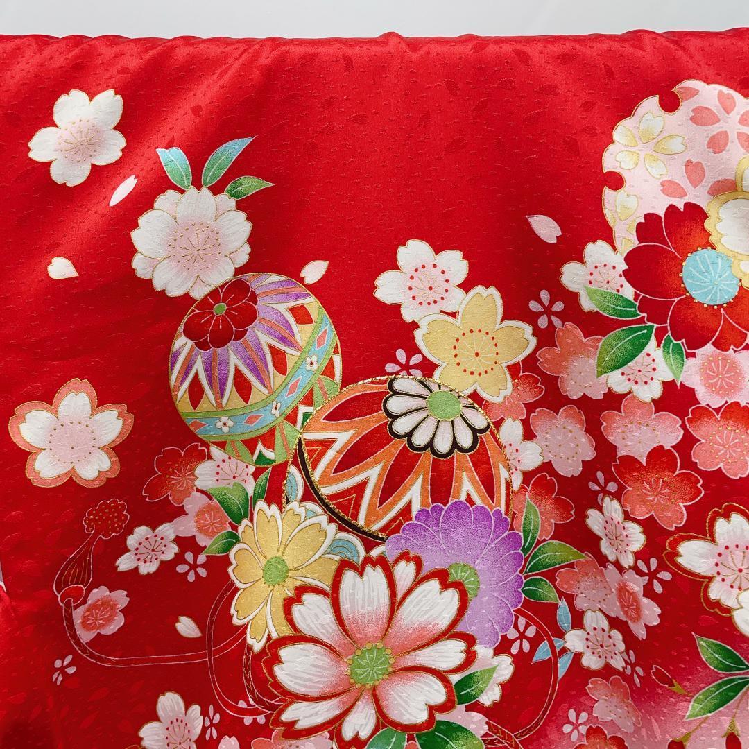 *818* ребенок кимоно натуральный шелк один . цветочный принт красный нижняя рубашка есть роскошный "Семь, пять, три" . надеты 