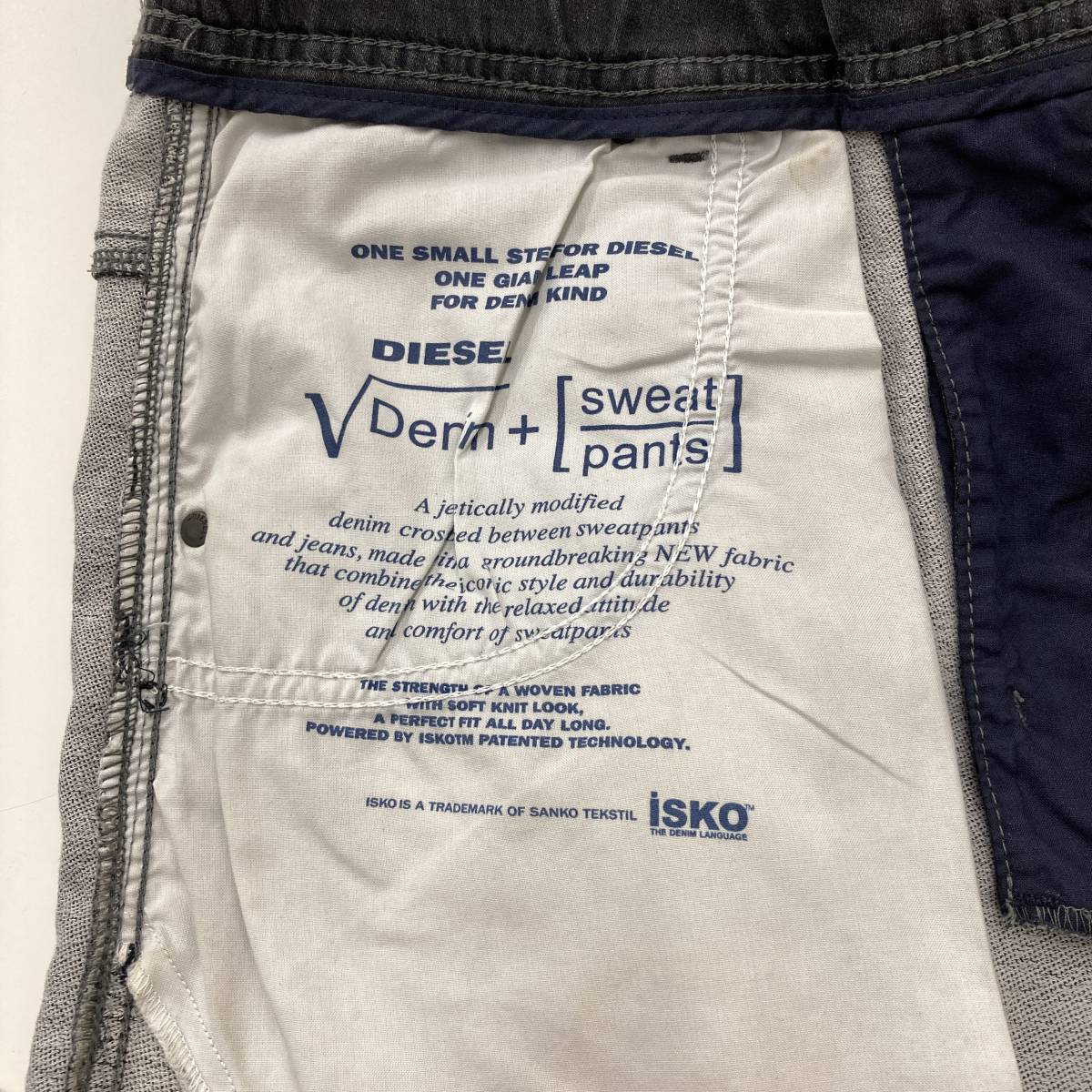 DIESEL Jogg Jeans KROOLEY-NE ダメージ加工 ジョグジーンズ グレー メンズ W30 ディーゼル ジョガーパンツ スウェットデニム 3080055_画像4