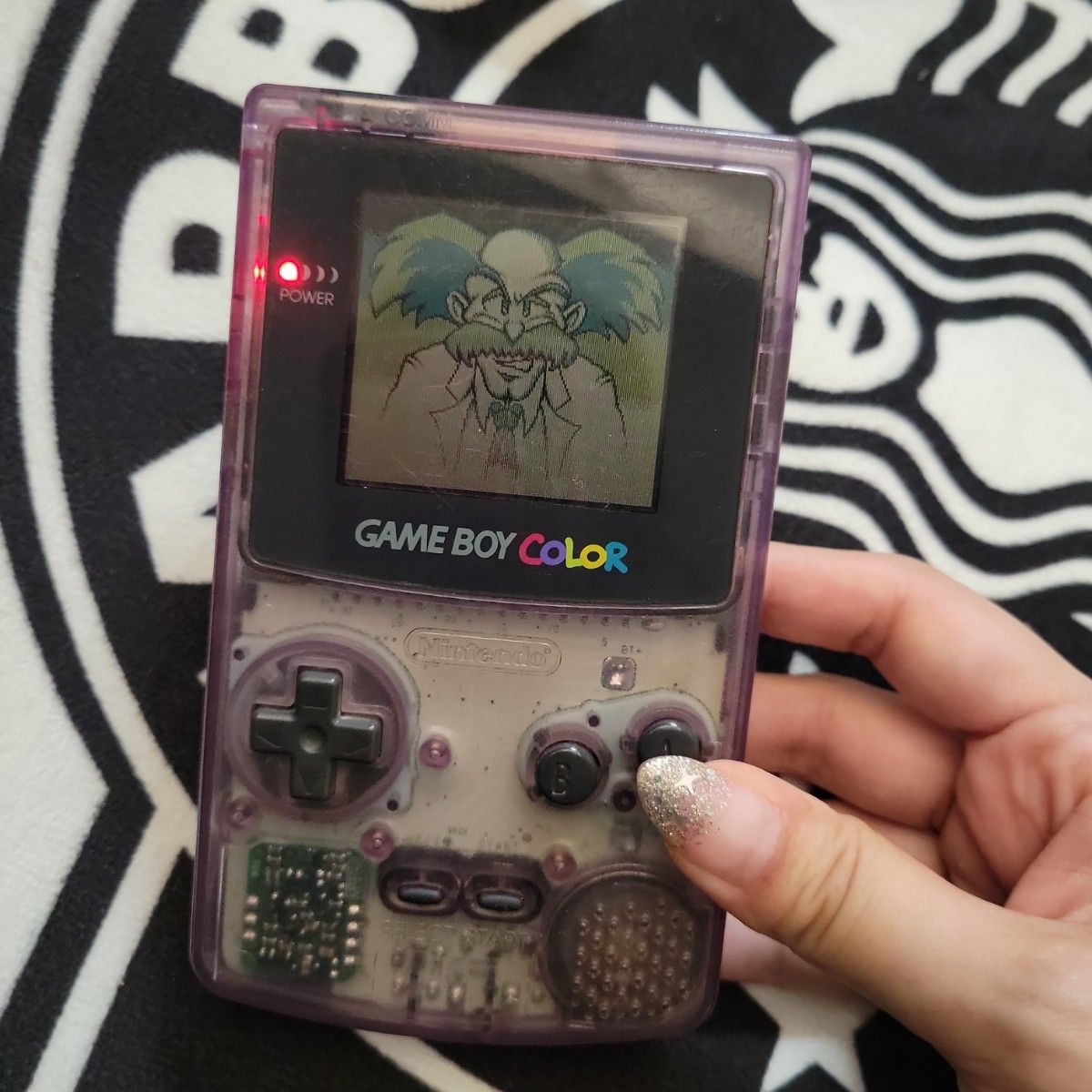 Nintendo ゲームボーイカラー 本体 GAMEBOYCOLOR クリアパープル スケルトン ロックマンソフト付き