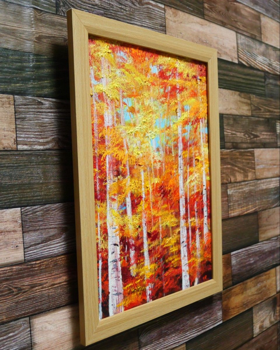 油絵 絵画 【白樺の紅葉】|Yahoo!フリマ(旧PayPayフリマ) 油絵 絵画 【白樺の紅葉】|Yahoo!フリマ(旧PayPayフリマ)