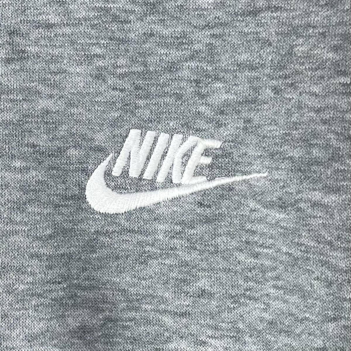 【定番】【人気カラー】Nike ナイキ ワンポイント 刺繍スウッシュ 裏起毛 スウェット トレーナー Ｌ表記 霜降りグレー 杢カラー 古着_画像7