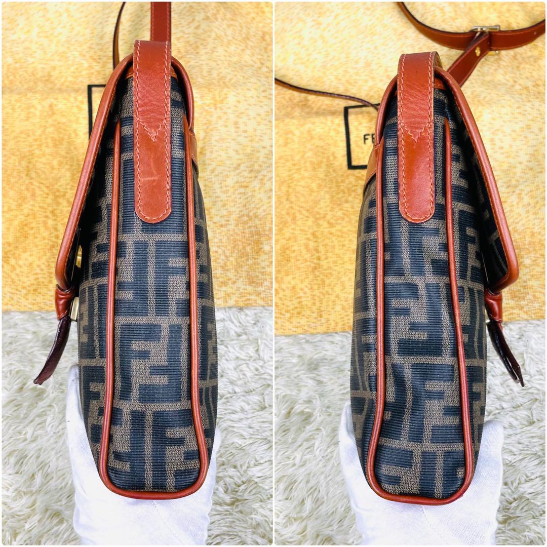 買い物極 FENDI フェンディ ズッカ柄 ショルダーバッグ 斜め掛け