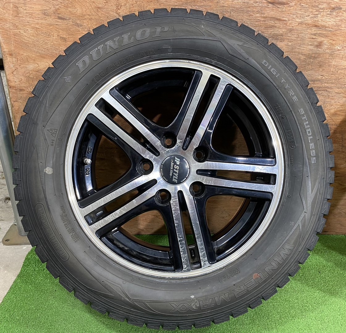 195/65R15 DUNLOP WINTER MAXX【2018年】(社外アルミホイール) 15X6J ET48 5H/114.3 4本セット！_画像2