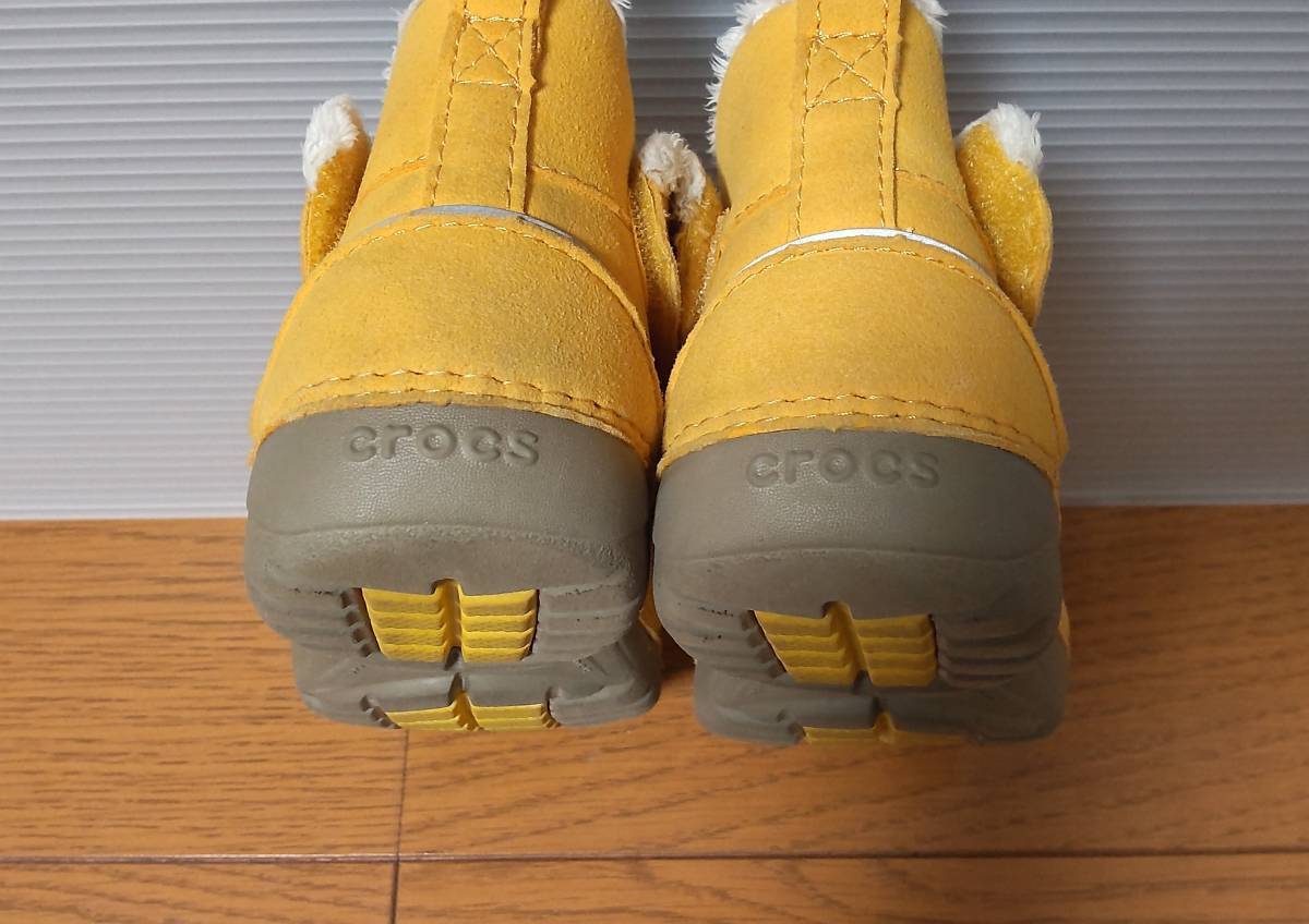 *323 бесплатная доставка!CROCS синий цвет C8(15.5cm), желтый цвет C10(17.5cm) 2 пар комплект! Kids для детский осень-зима обувь б/у!