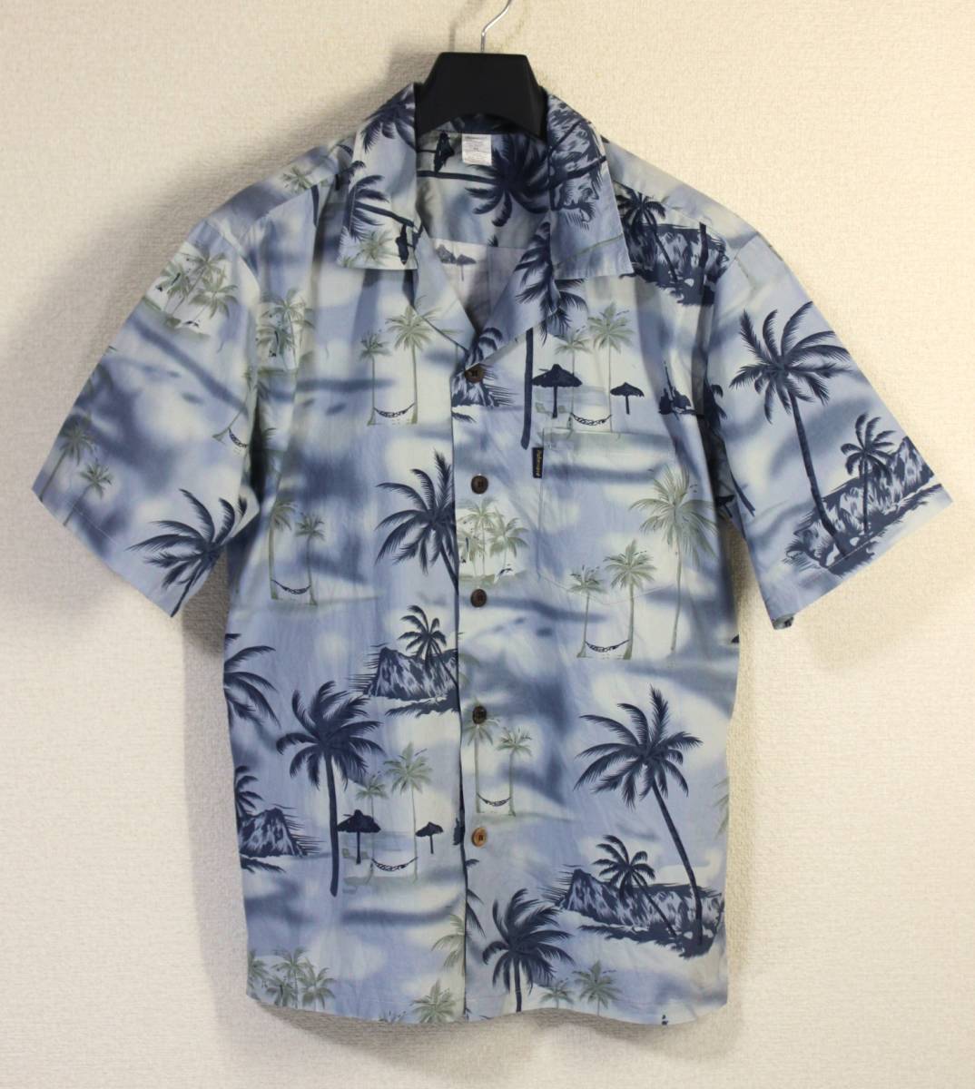 ◆Palmwave Hawaii◆半袖 コットン やしの木柄 アロハシャツ :M_画像1