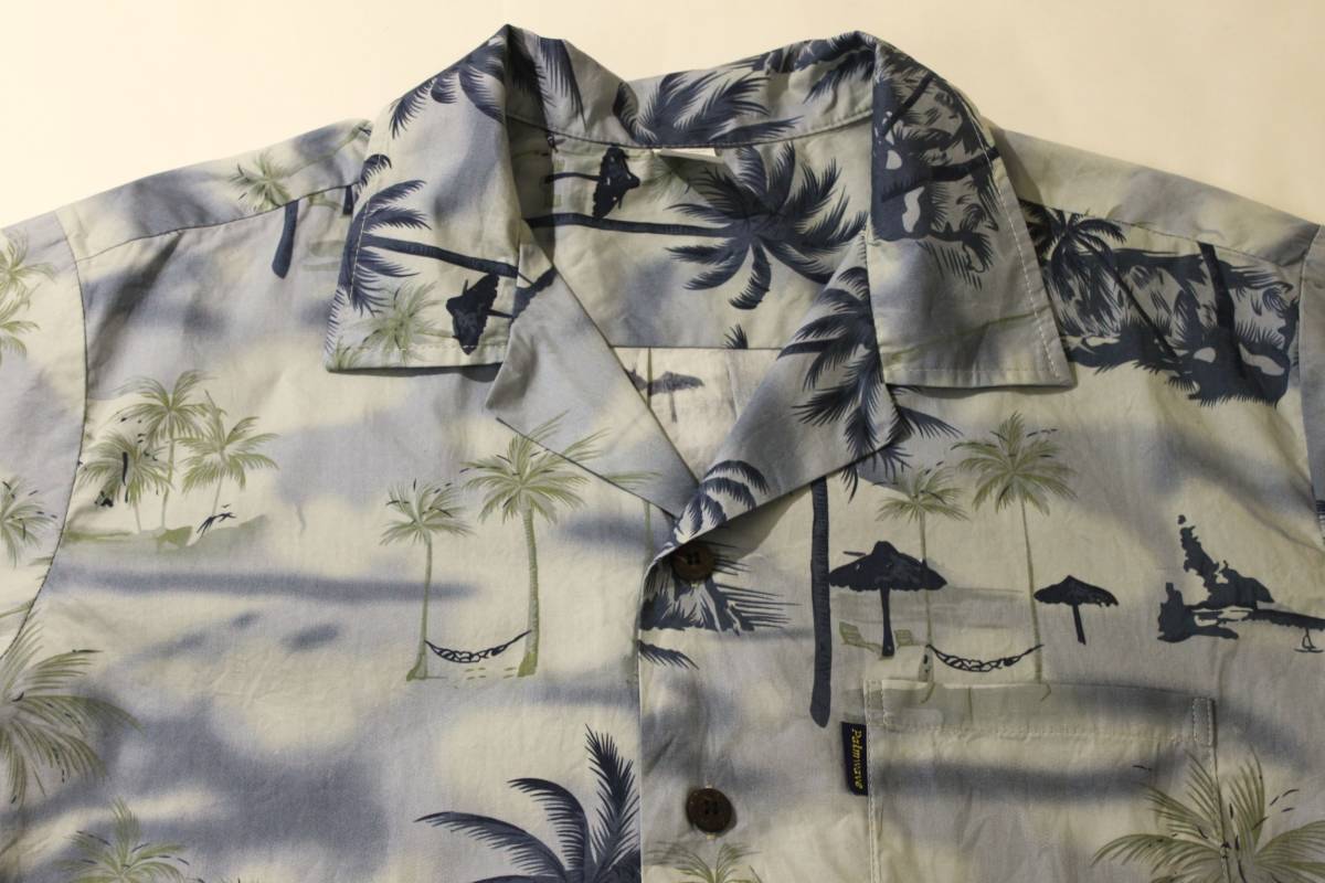 ◆Palmwave Hawaii◆半袖 コットン やしの木柄 アロハシャツ :M_画像5