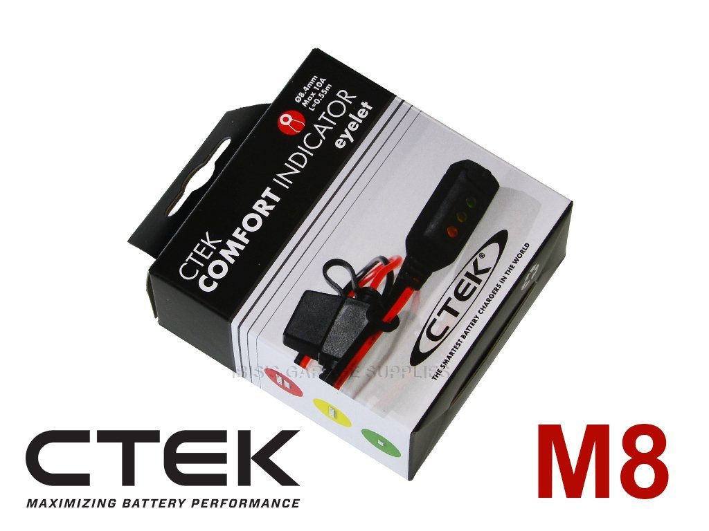 CTEK シーテック インジケーター付 M8 アイレット端子 3色のLEDでバッテリーの充電状態をお知らせ 新品_画像1