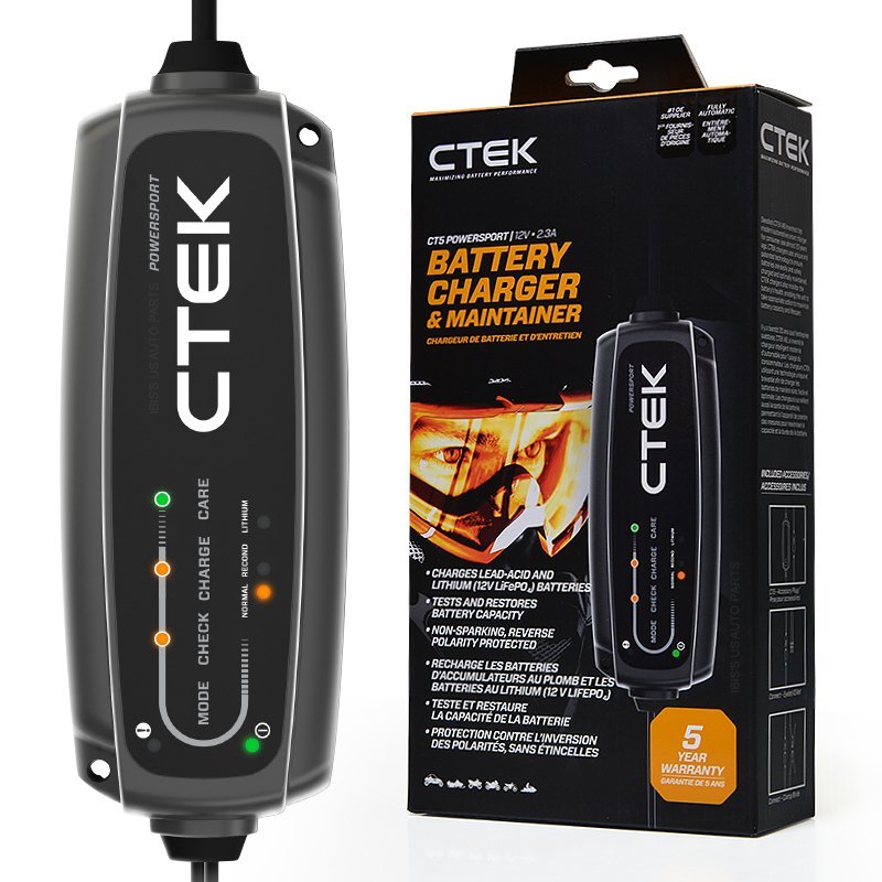 CTEK シーテック バッテリー チャージャー POWERSPORT 12V 鉛+リチウムイオンバッテリー充電機能を実装 8ステップ充電 新品_画像2