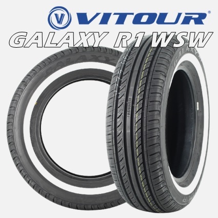 13インチ 185/70R13 91H 2本 サマータイヤ ホワイトリボン ヴィツァー ギャラクシィ ギャラクシー VITOUR GALAXY R1 WSW V00169_画像1