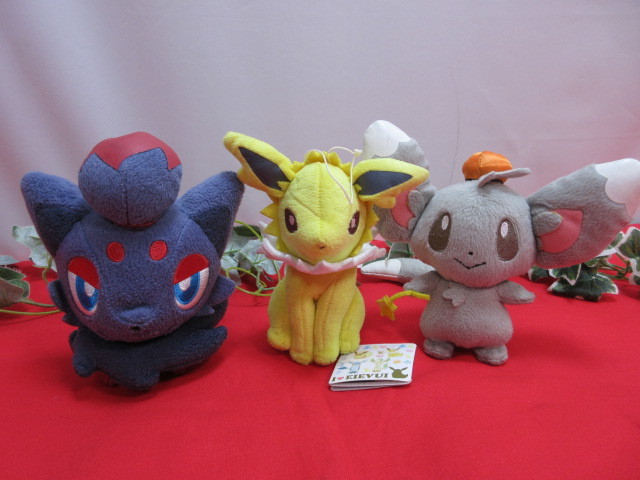 6OH6004　レア　バンプレスト ポケットモンスター　レア♪ ぬいぐるみ3個 ゾロア/サンダース/チラーミィ　H16ｃｍ　2010_画像1