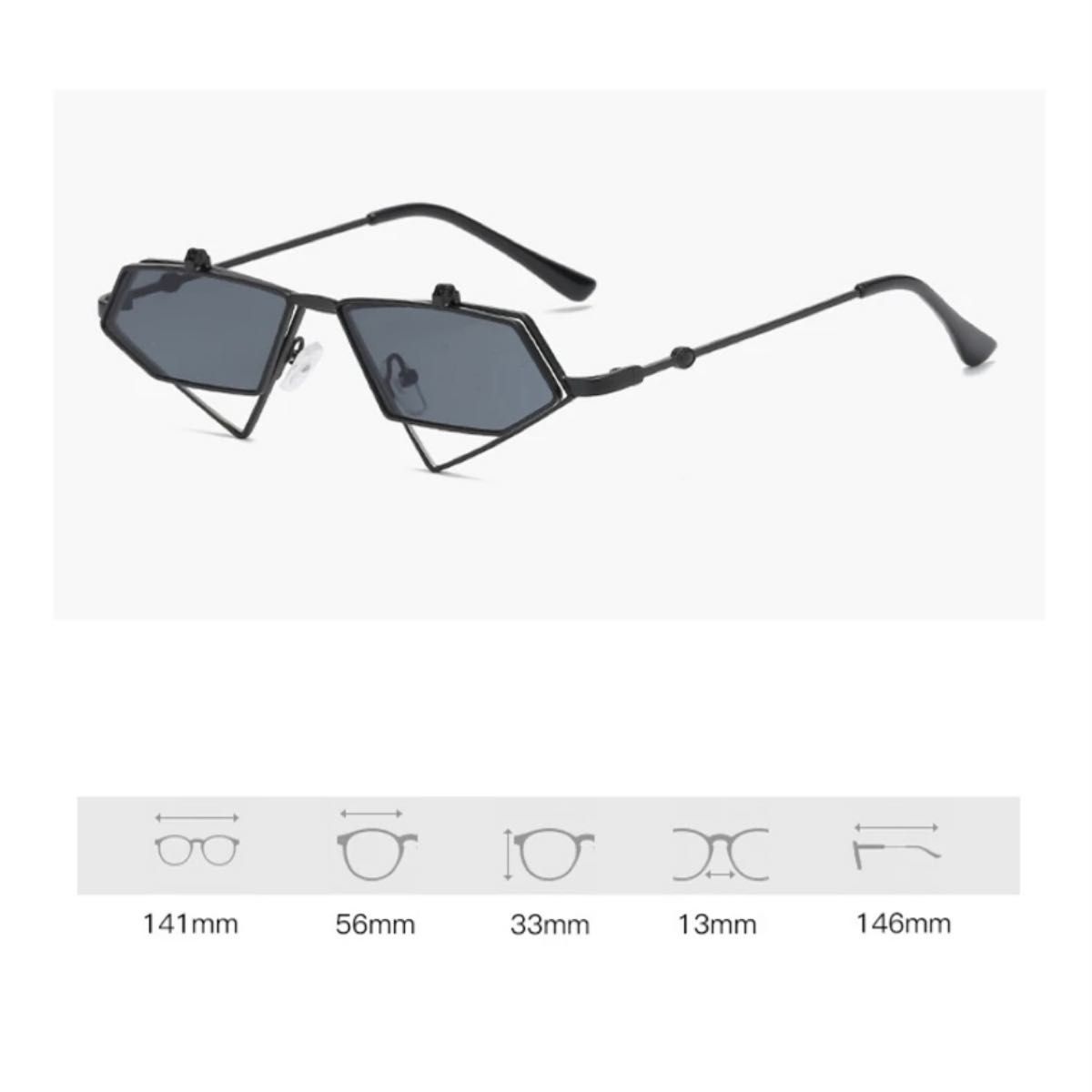 87ダイヤメガネ眼鏡サングラス個性的レトロめがねラウンドＵＶヴィンテージ黒