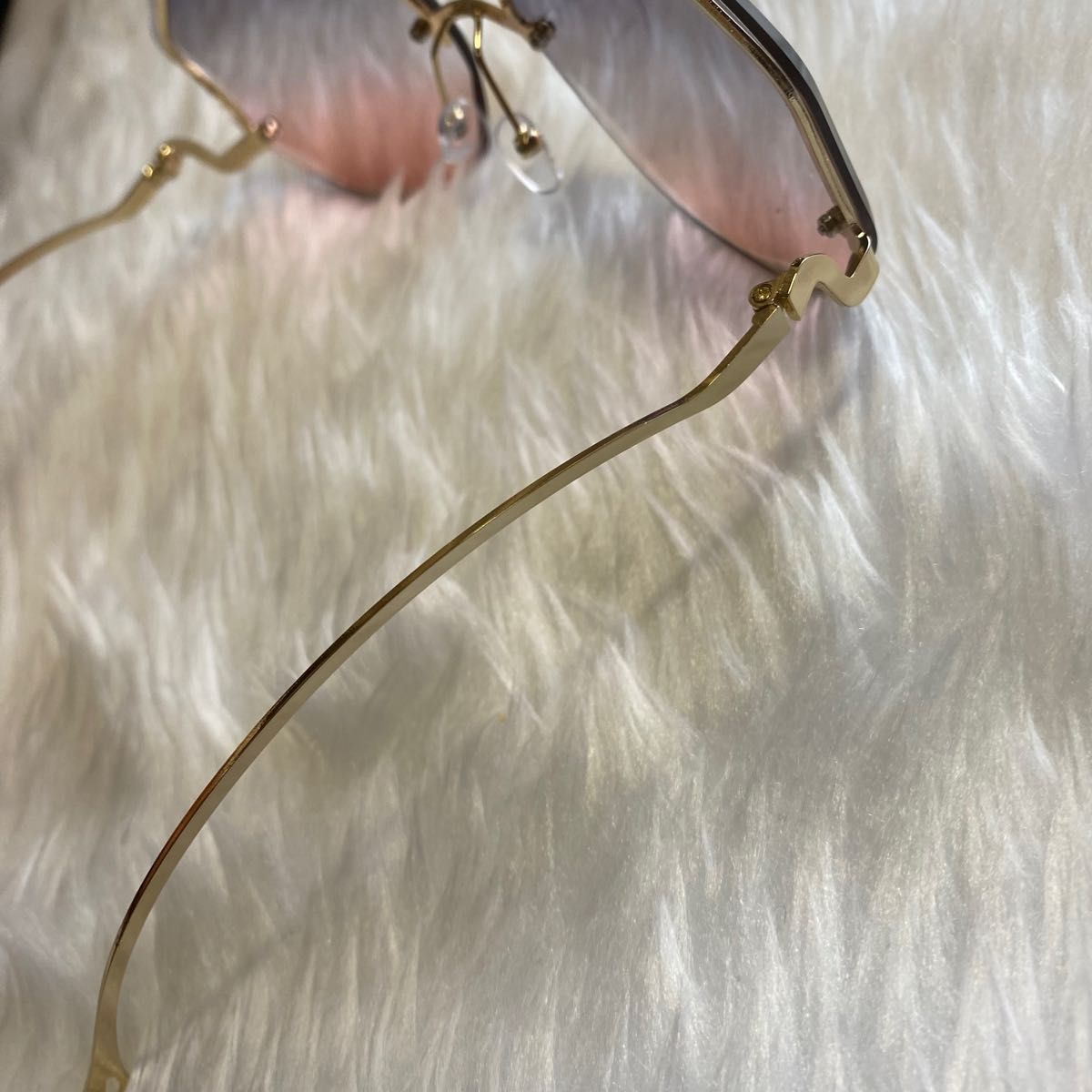 45個性的メガネフレーム眼鏡めがねサングラス紫グレーピンク金ゴールドUVカット