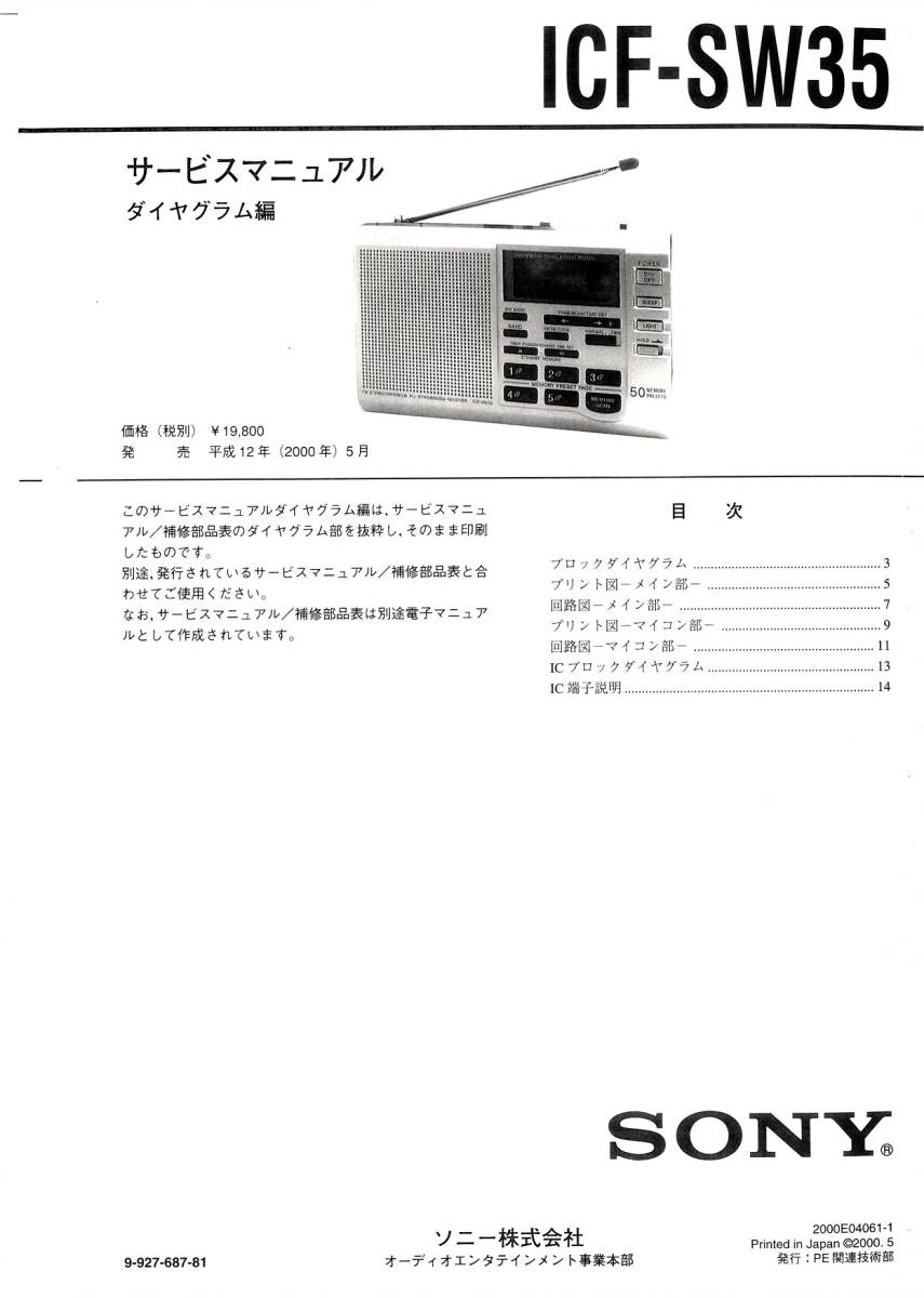 BCL★希少ベリカード★ポーランド放送＋おまけ★SONY★ソニー★PLLシンセサイザーレシーバー★ICF-SW35サービスマニュアル付_おまけ★ICF-SW35サービスマニュアルPDF版