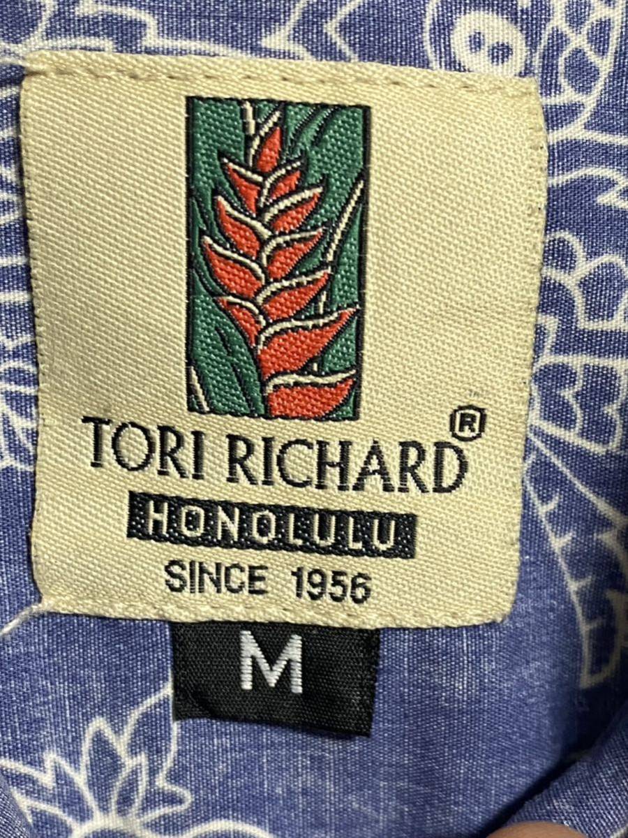 HAWAII製　USA製 TORI RICHARD トリリチャード　アロハシャツ　サイズ　M 半袖　裏地　アメリカ　USA 古着_画像5