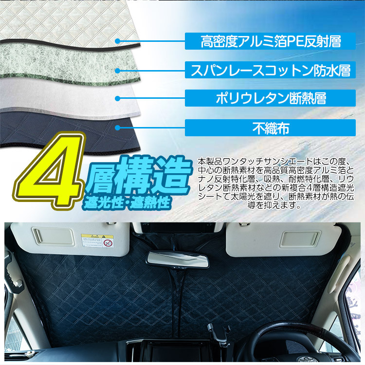 【車種専用設計】 フィット GP5；GK3~6 フロントサンシェード UVカット 日よけ 日差しカット 吸盤不要 収納袋付 1枚_画像4