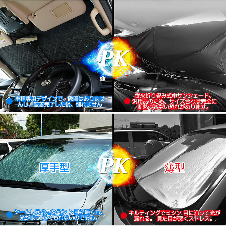 【車種専用設計】 フィット GP5；GK3~6 フロントサンシェード UVカット 日よけ 日差しカット 吸盤不要 収納袋付 1枚_画像6