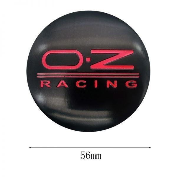 【送料63円】【黒 ブラック 赤 レッド】56mm OZレーシング シール ホイールセンターキャップ ステッカー O.Z Racing ハブキャップ ホイール_画像2