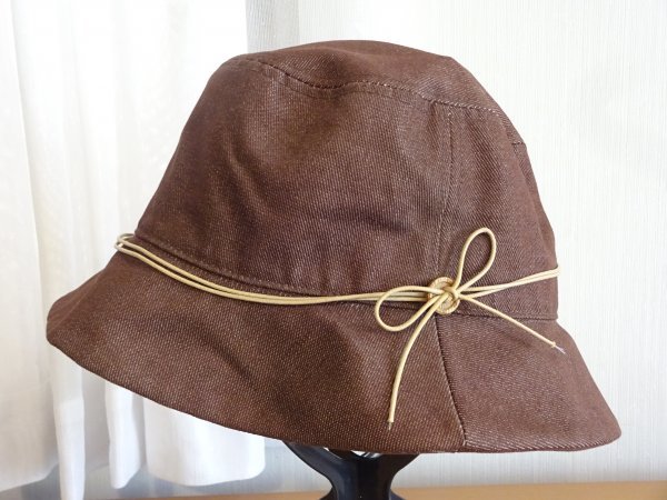 C a.v.v MICHEL KLEIN PARIS D レディース・婦人用　クロッチェ　ブラウン色　サイズ５６cm　キャップ　帽子　日本製_画像1