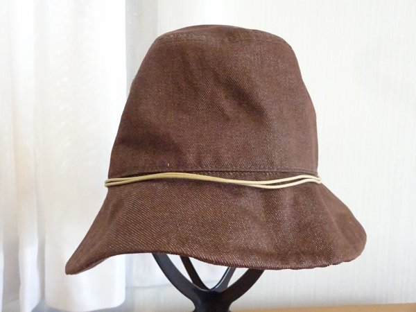C a.v.v MICHEL KLEIN PARIS D レディース・婦人用　クロッチェ　ブラウン色　サイズ５６cm　キャップ　帽子　日本製_画像2