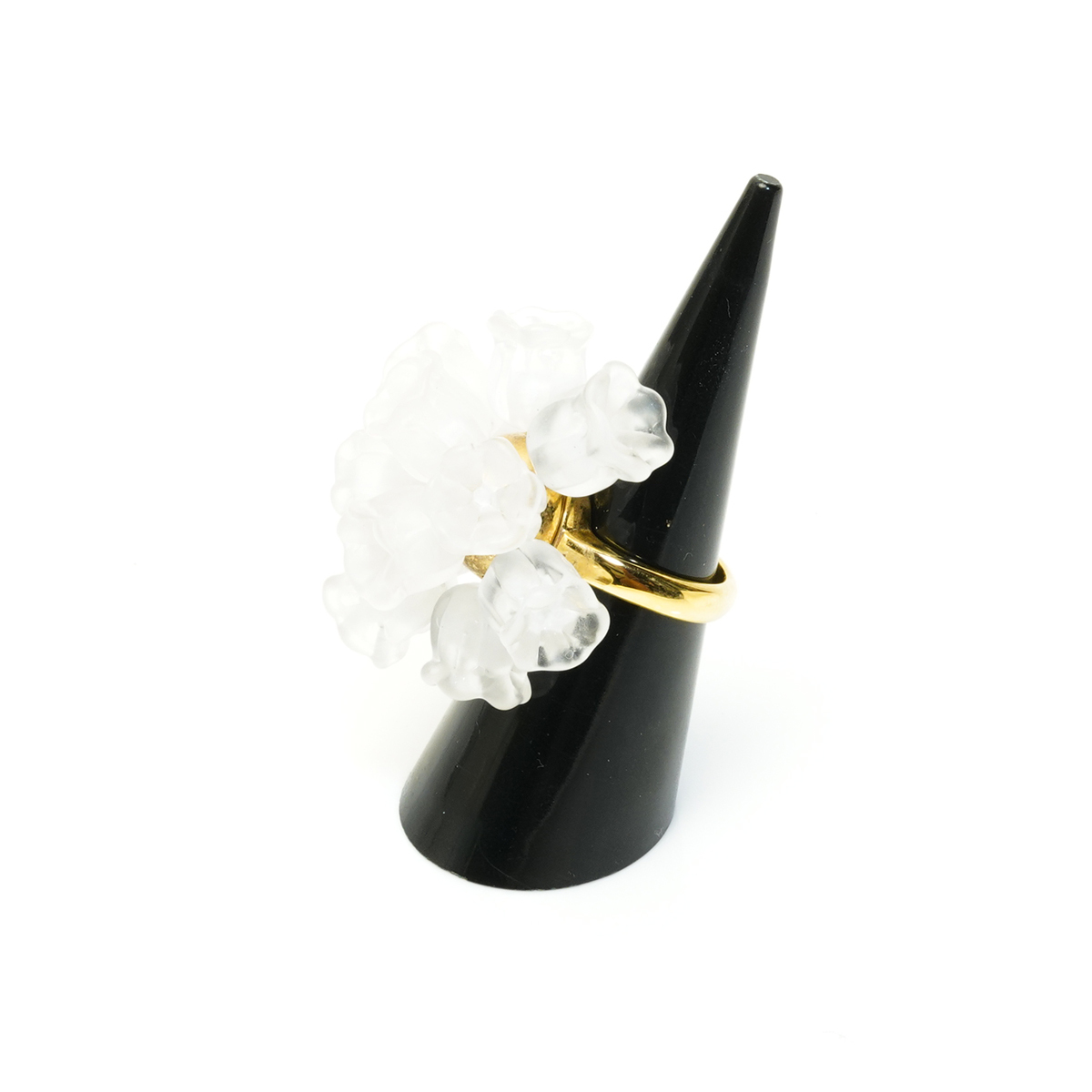 lalikmyuge ring .... bell orchid ring 9 number LALIQUE